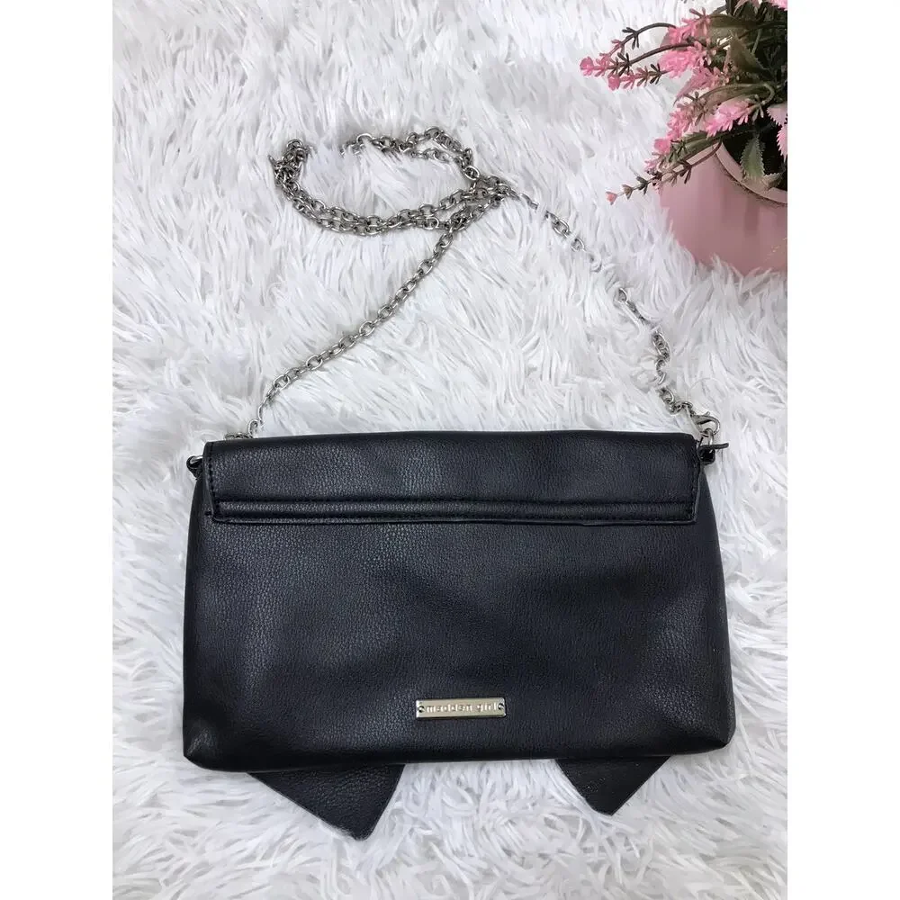 Madden Girl Clara Clutch Leather Lg Bow Crossbody Bag Women's One Size Dark Blue